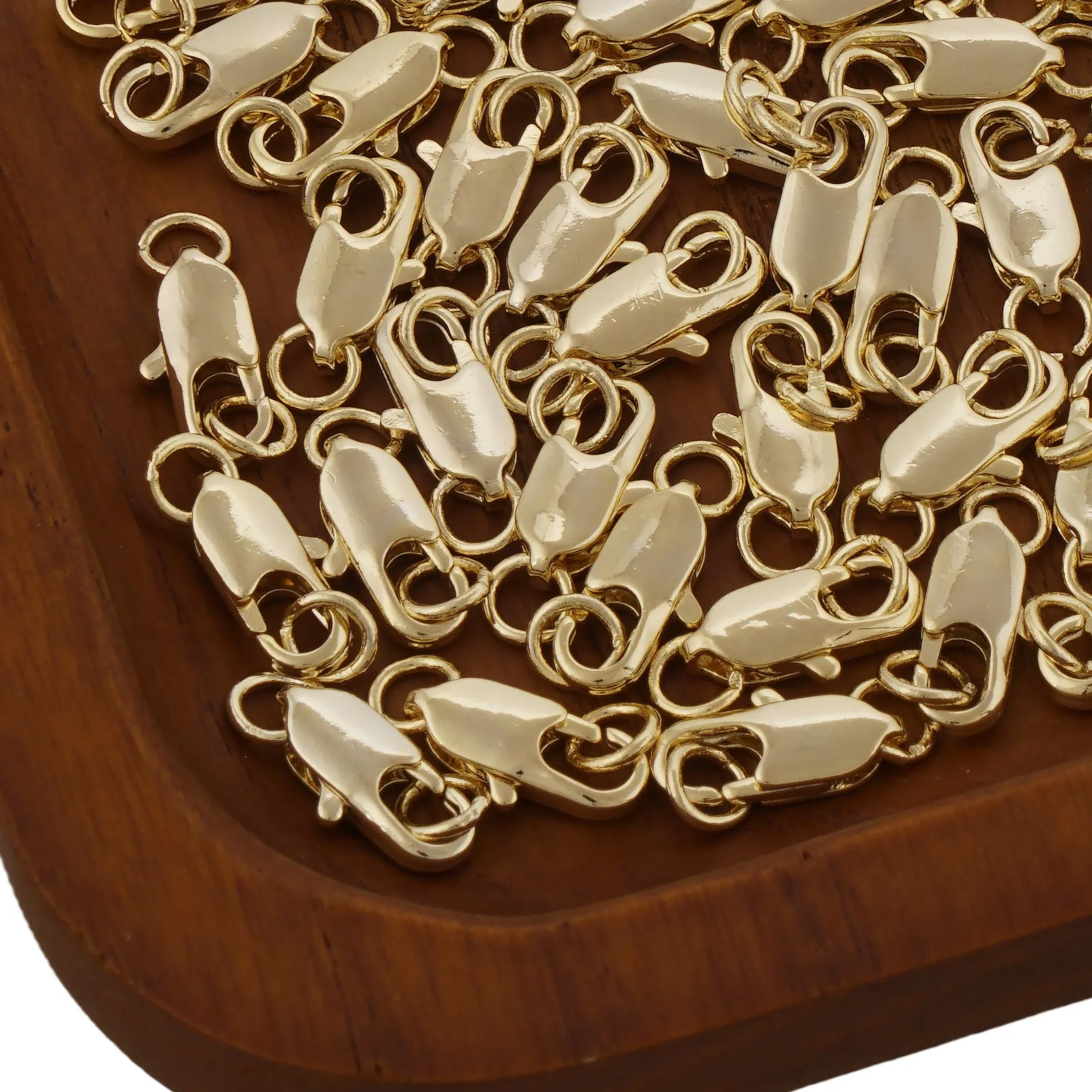 10PCS 14k Gold Filled Lobster Clasp, Rectangle Claw, Claw Lobster Clasp, Bracelet Necklace Clasp with/without closed jump ring 1