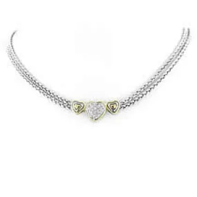 16 PAVE CZ HEART CENTER NECK