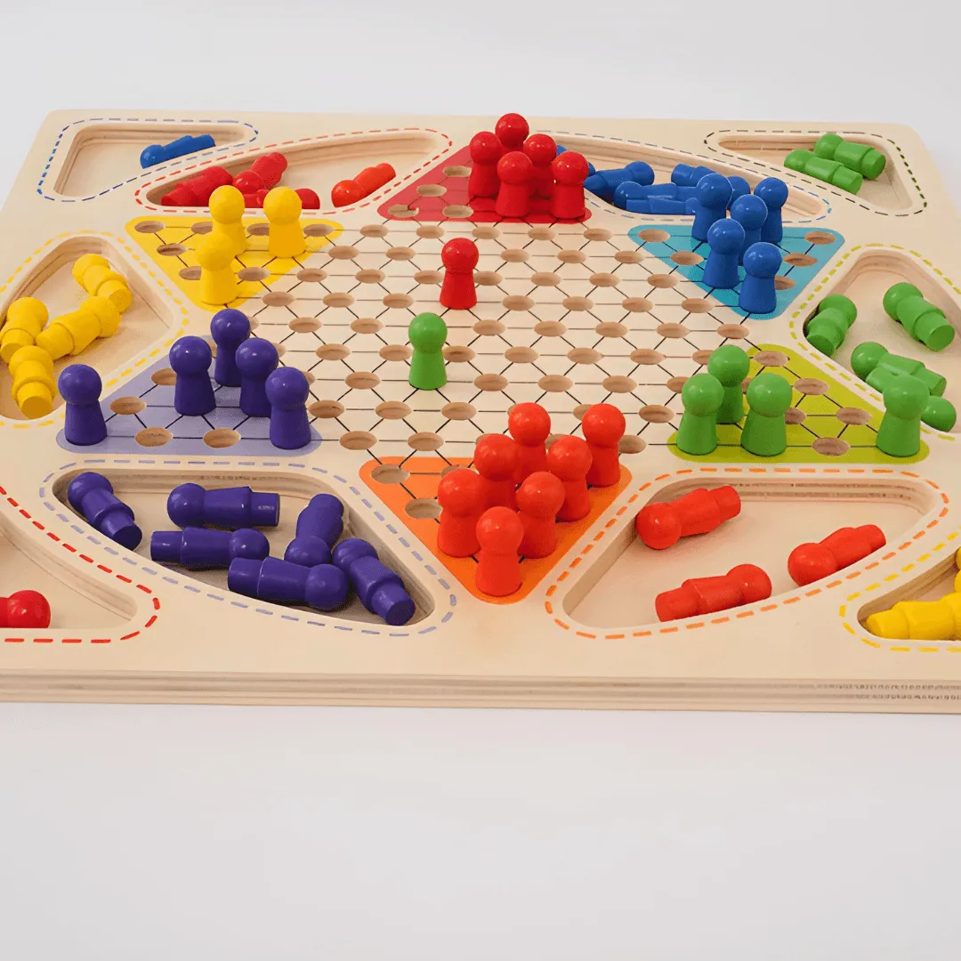 Board Game with 2-in-1 Ludo; Chinese Checkers