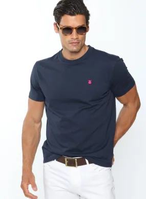 Camiseta Hombre Azul Marino Tinte en Prenda
