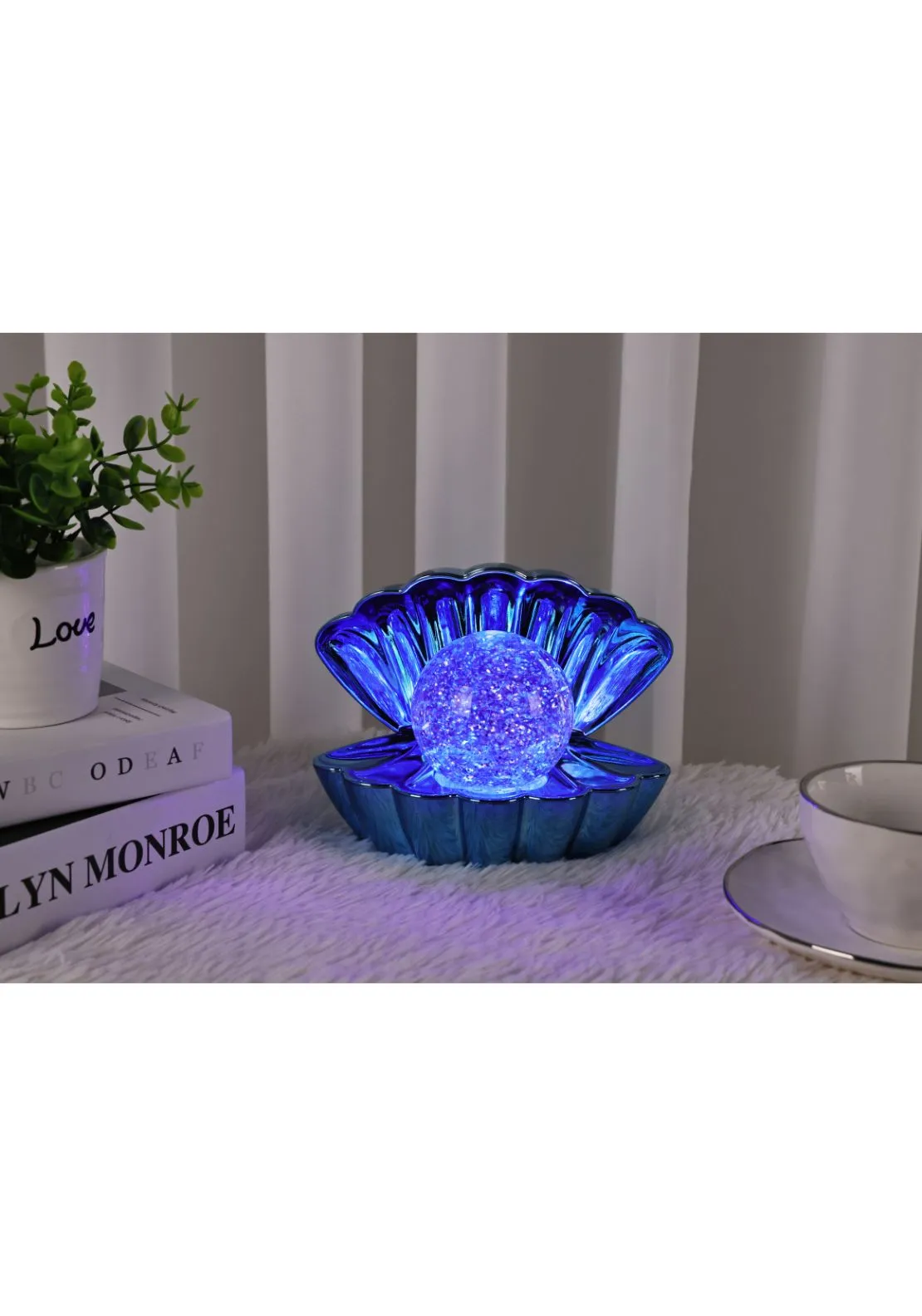 Colour Changing Clam with Glitter Pearl - Blue Metallic