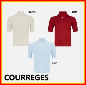 Courreges  |Street Style Short Sleeves V-neck & Crew neck