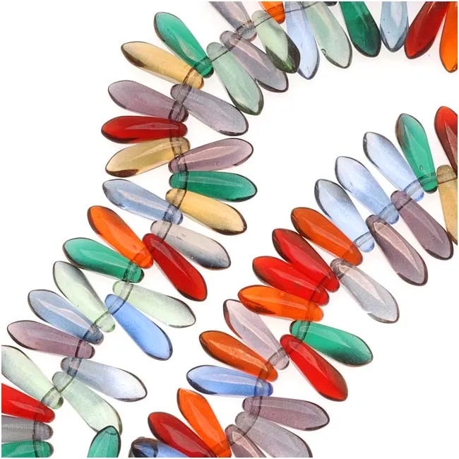 Czech Glass 3 x 11mm Dagger Spear Beads Copper Luster Mix (1 Strand)