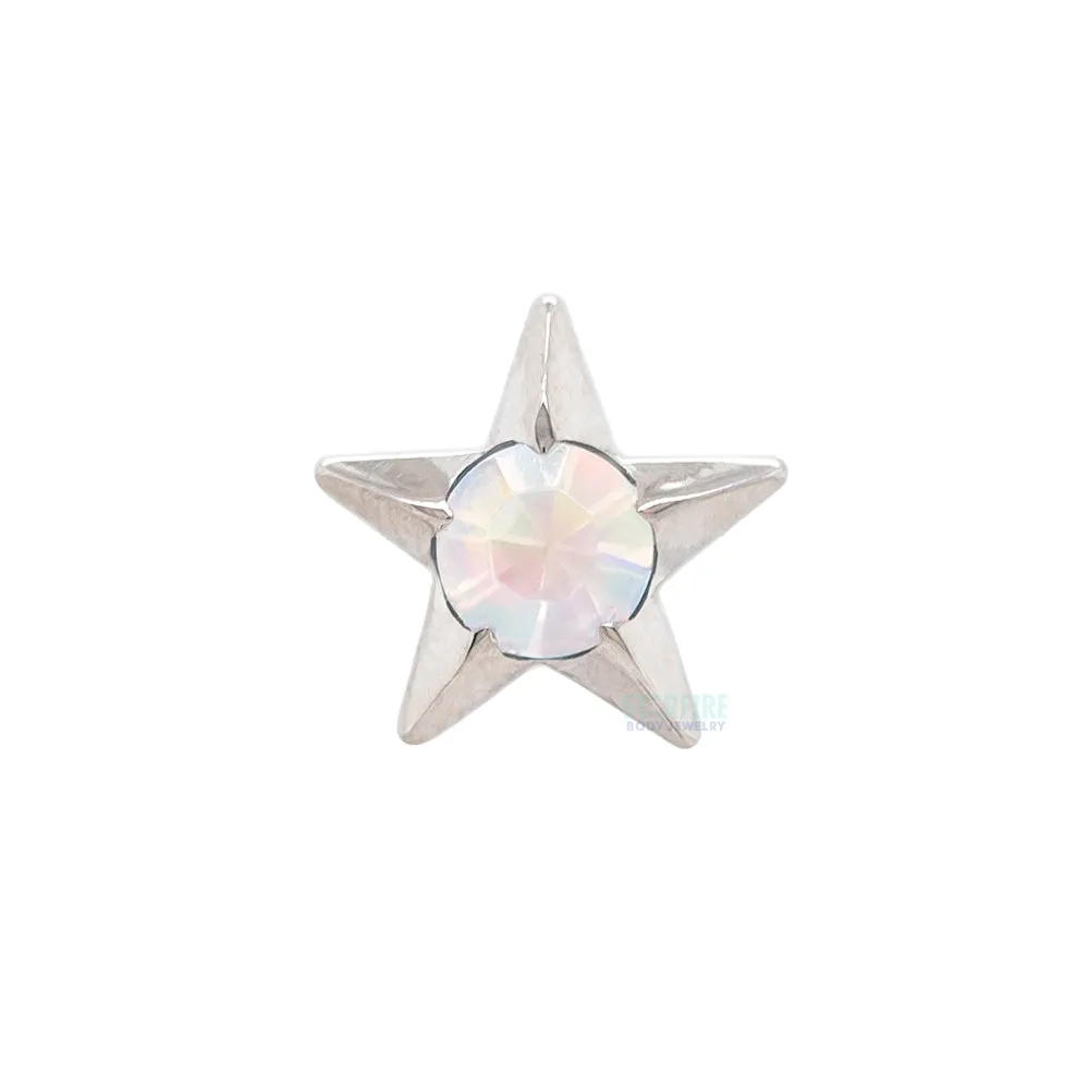 Gem Star with 2mm Brilliant-Cut Gem - on flatback