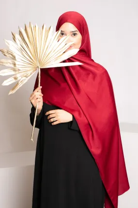Hijab burdeos brillante premium