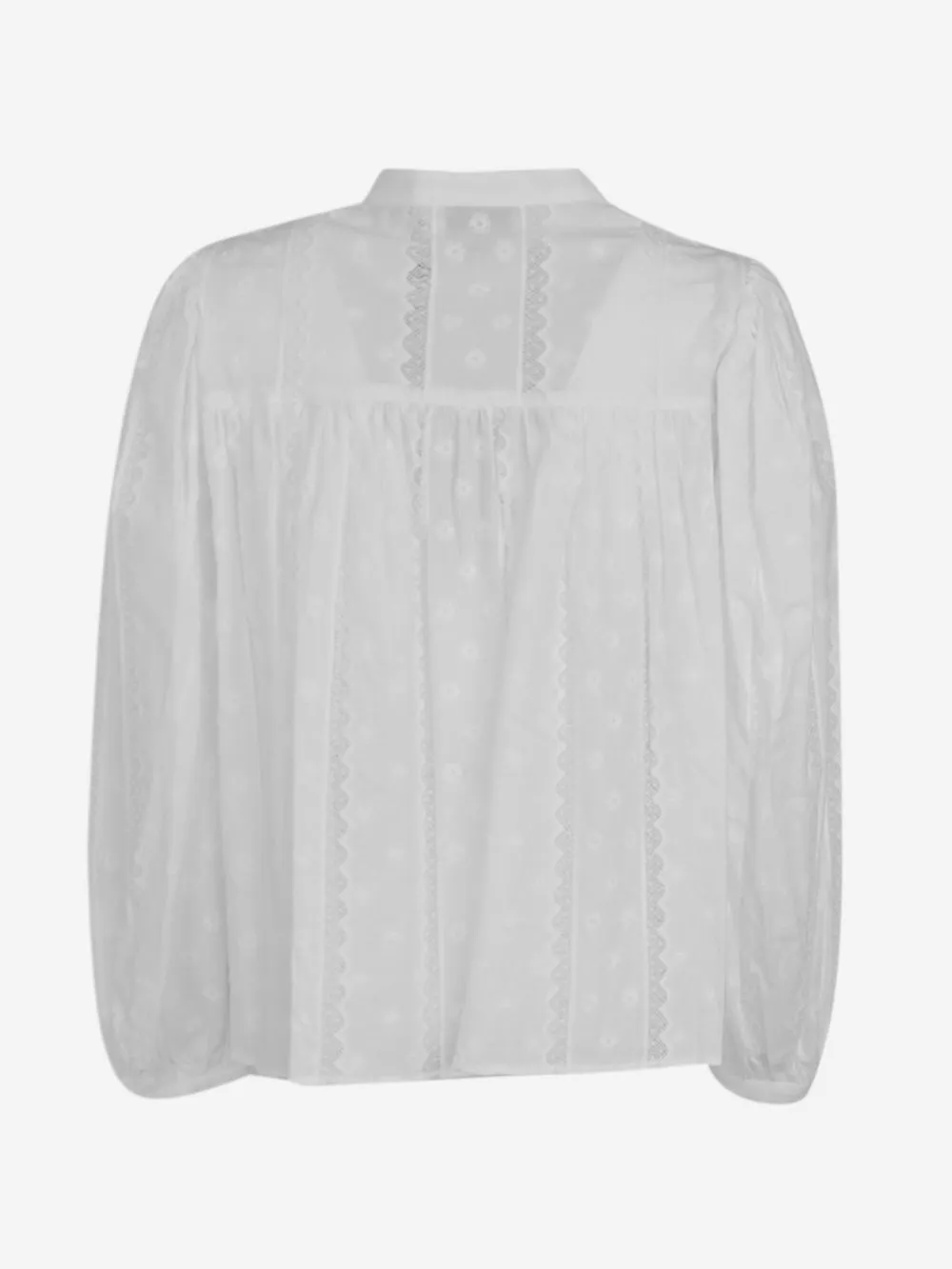 Isabelle blanche - Camicia alla coreana in tessuto sangallo