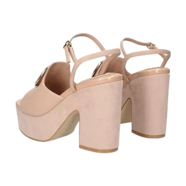 Luciano Barachini RL263D  Sandali  Donna Zeppa con Tacco in Vera Pelle Nude
