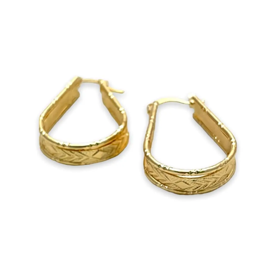 Marie oval shape hoops earrings in 18k of gold plated