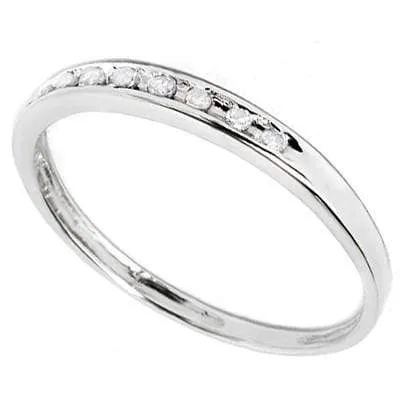 MESMERIZING 0.04 CT GENUINE DIAMOND 10K SOLID WHITE GOLD RING