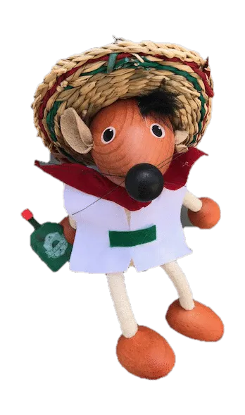 Mexican Mouse Handcrafted Wooden Jumpie