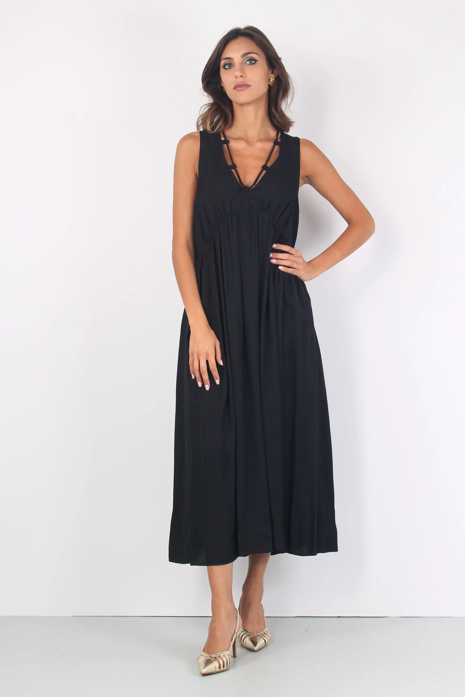 Nemesi Abito Lungo Twill Nero