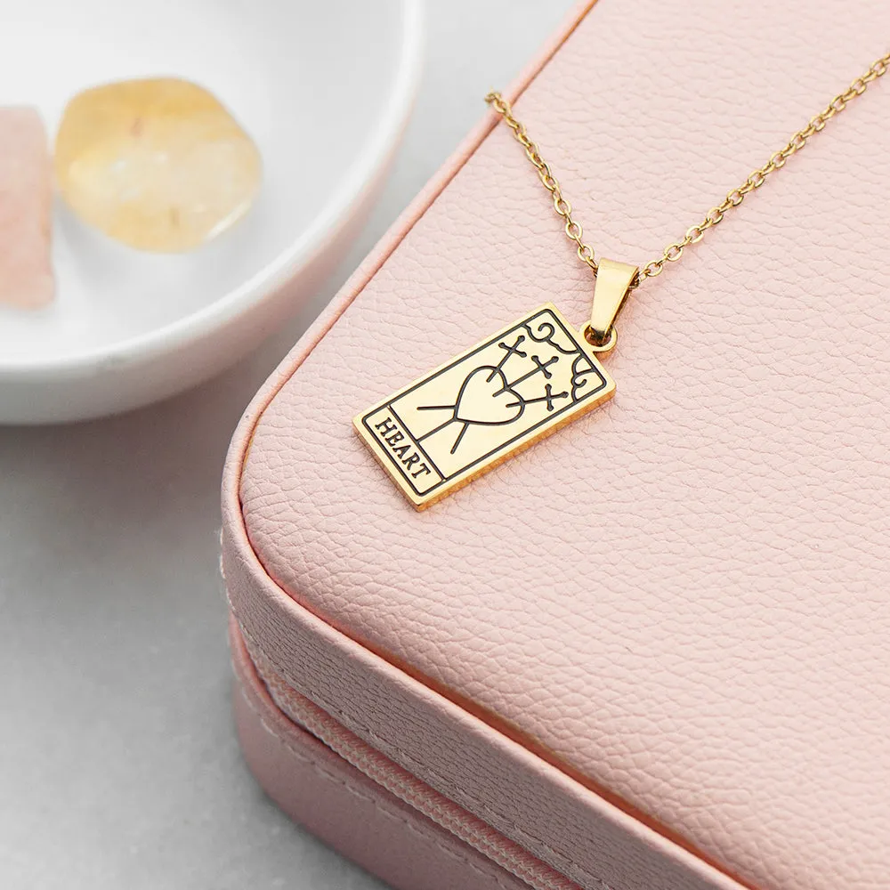 Personalised Heart Tarot Card Necklace