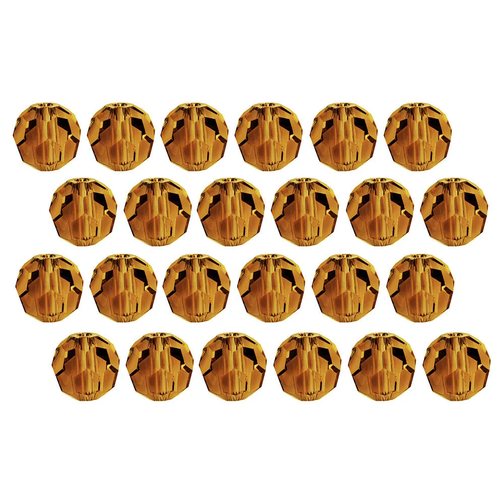 Preciosa Czech Crystal, Round Bead 6mm, Light Colorado Topaz (36 Pieces)