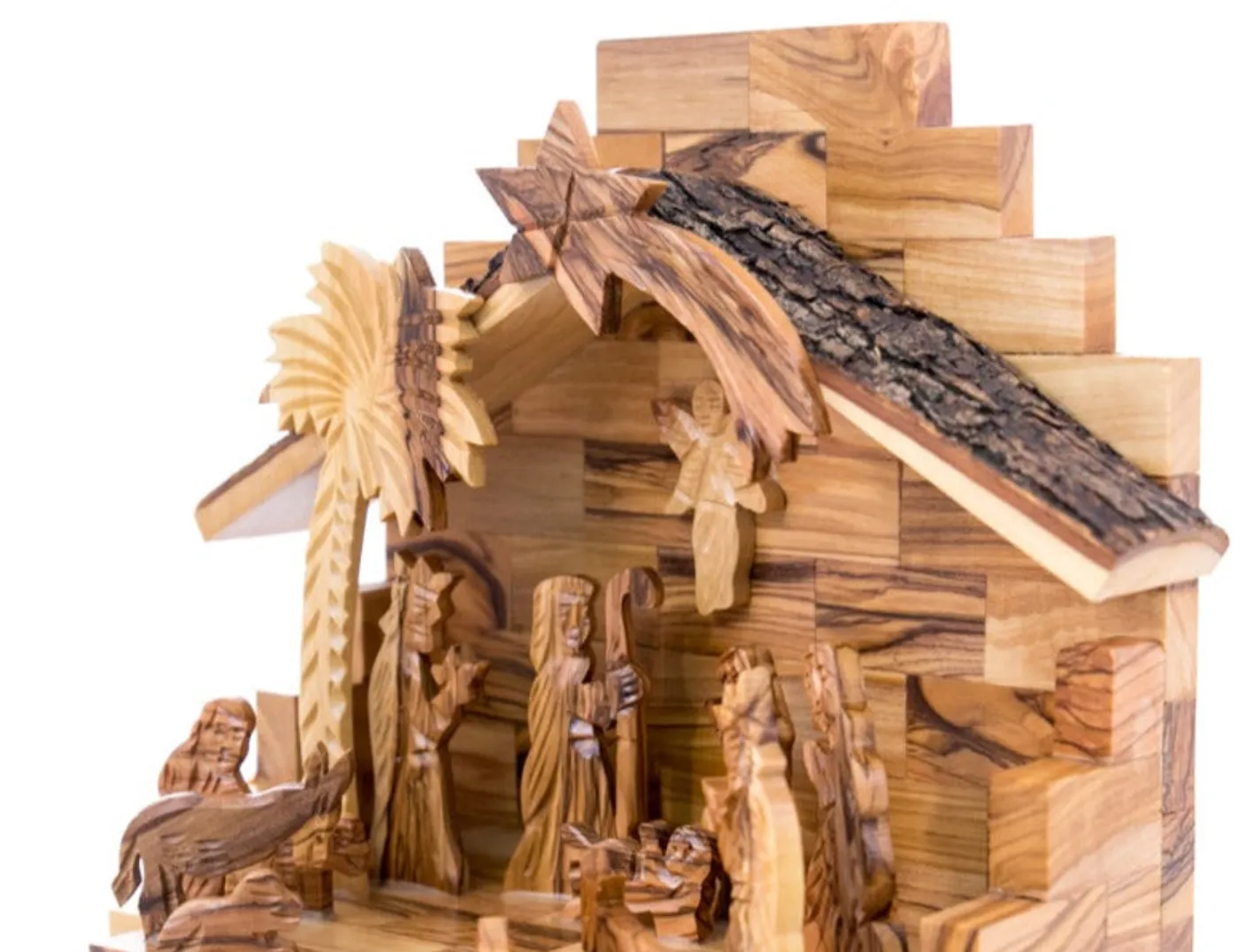 Rustic Nativity Scene with Natural Wooden Edges, 9.1