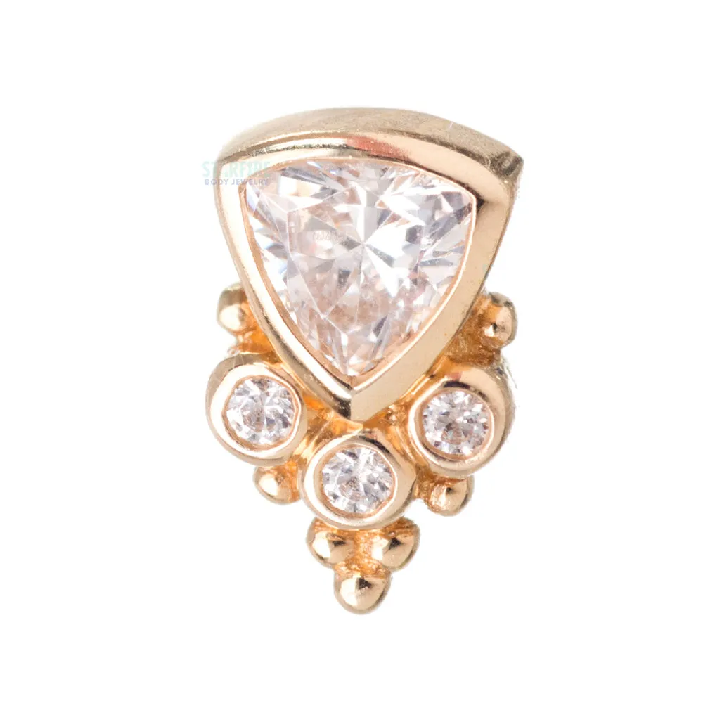 Sarai Trillion Threaded End in Gold with White CZ's