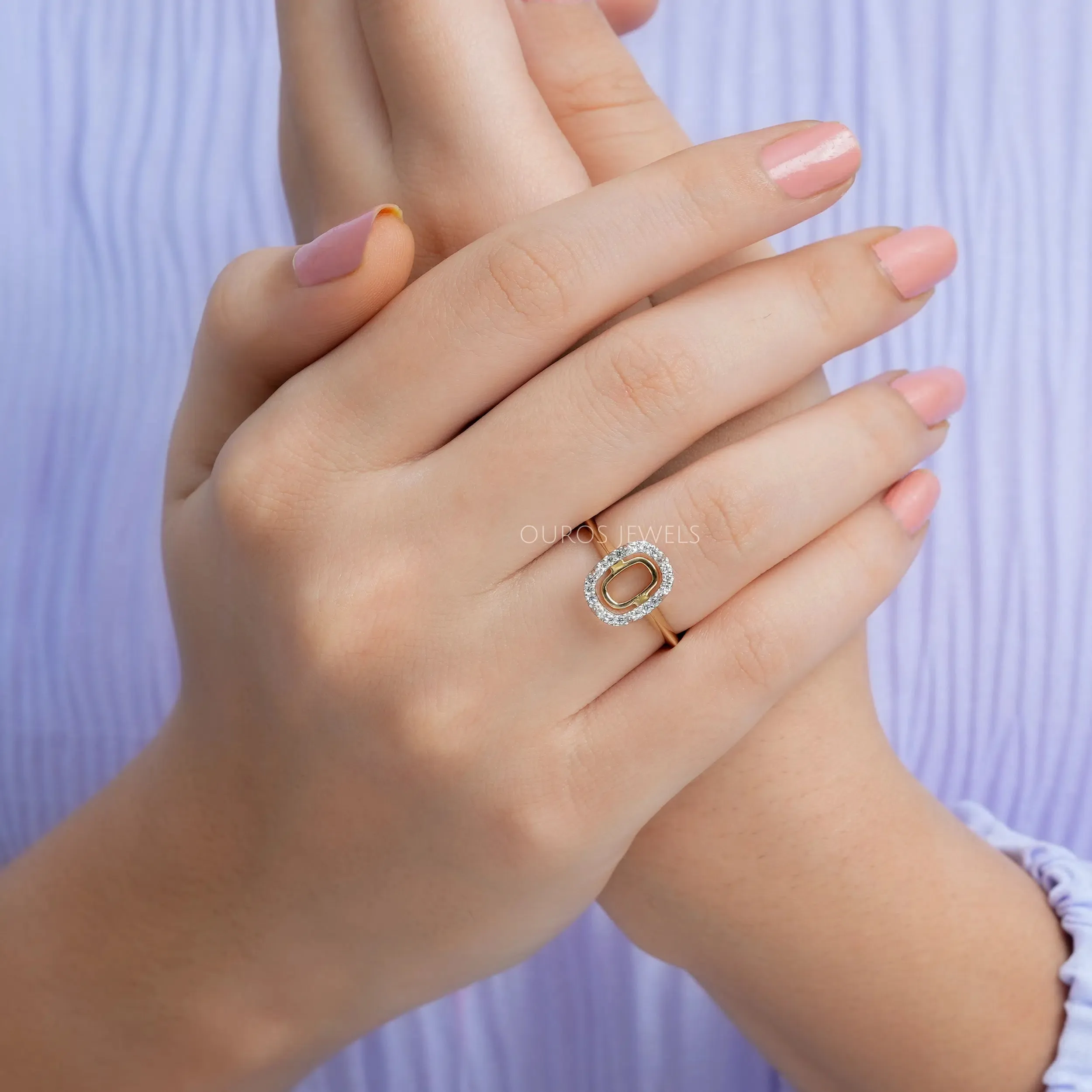 Semi Mount Cushion Cut Engagement Ring