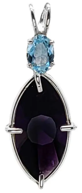 Siberian Purple Quartz Infinite Eye? with Oval Cut Aquamarine