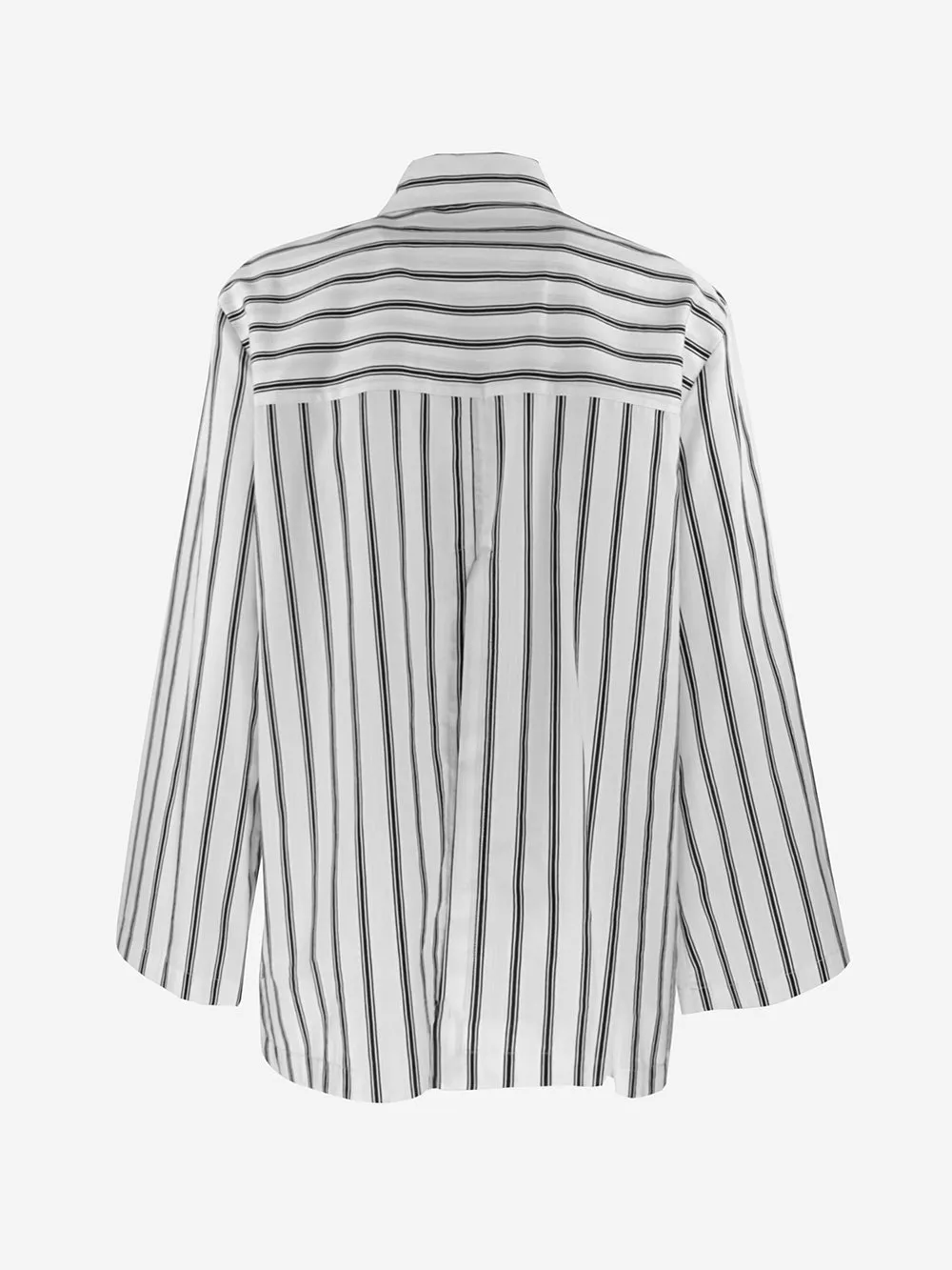 Solotre - Camicia over in cotone a righe con taschino