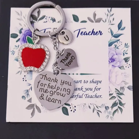 Thank you for Helping Me Grow Teacher's Keychain