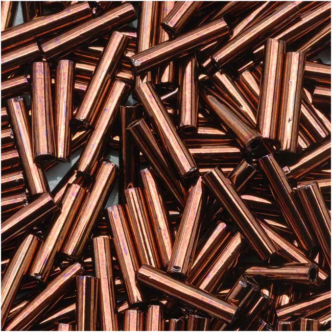Toho Bugle Tube Beads Size #3 2x9mm Dark Bronze 10 Grams