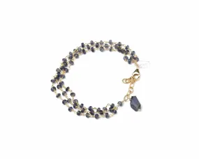 Triple Row Gemstone Iolite Bracelet