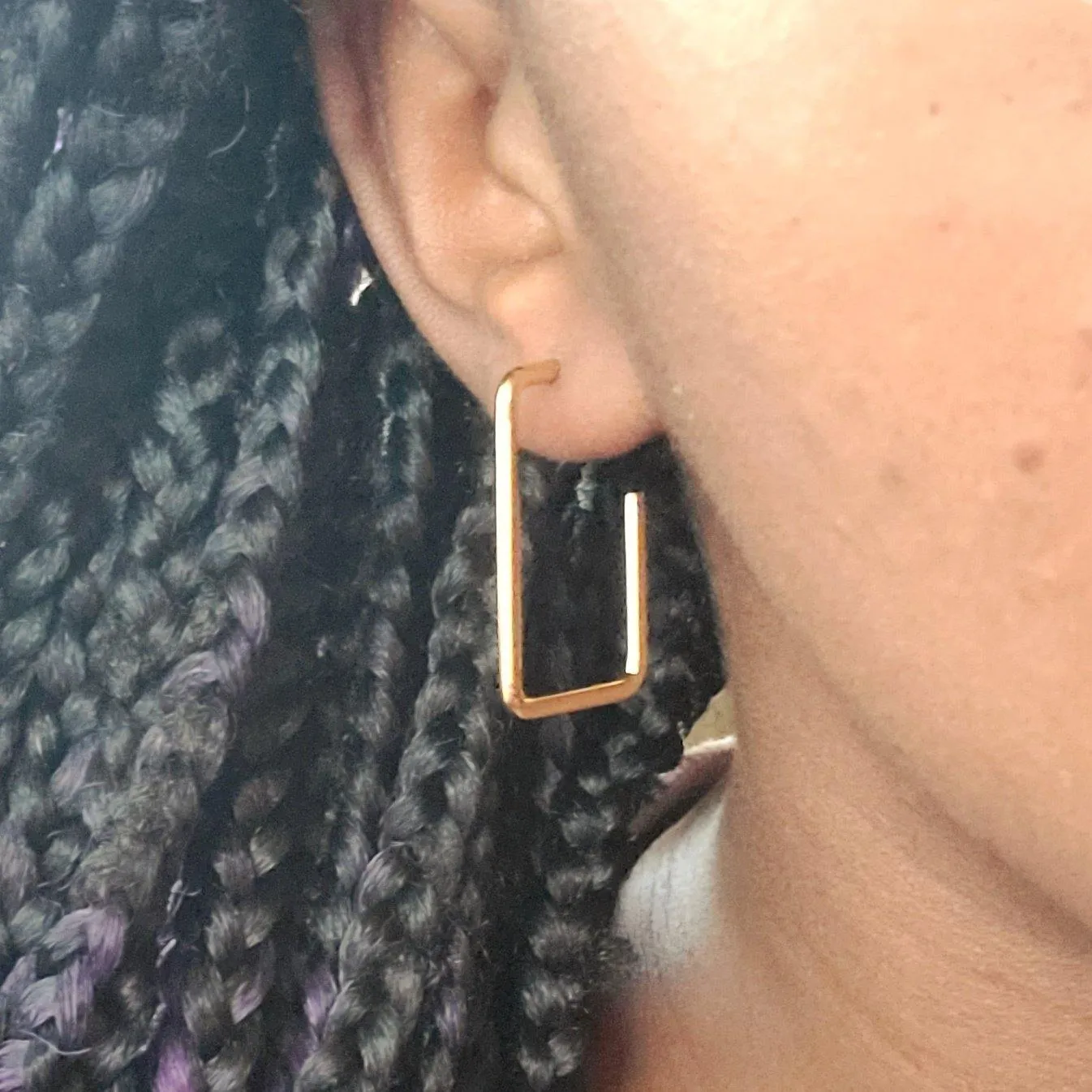 Veena Drop Hoop Earring - Square