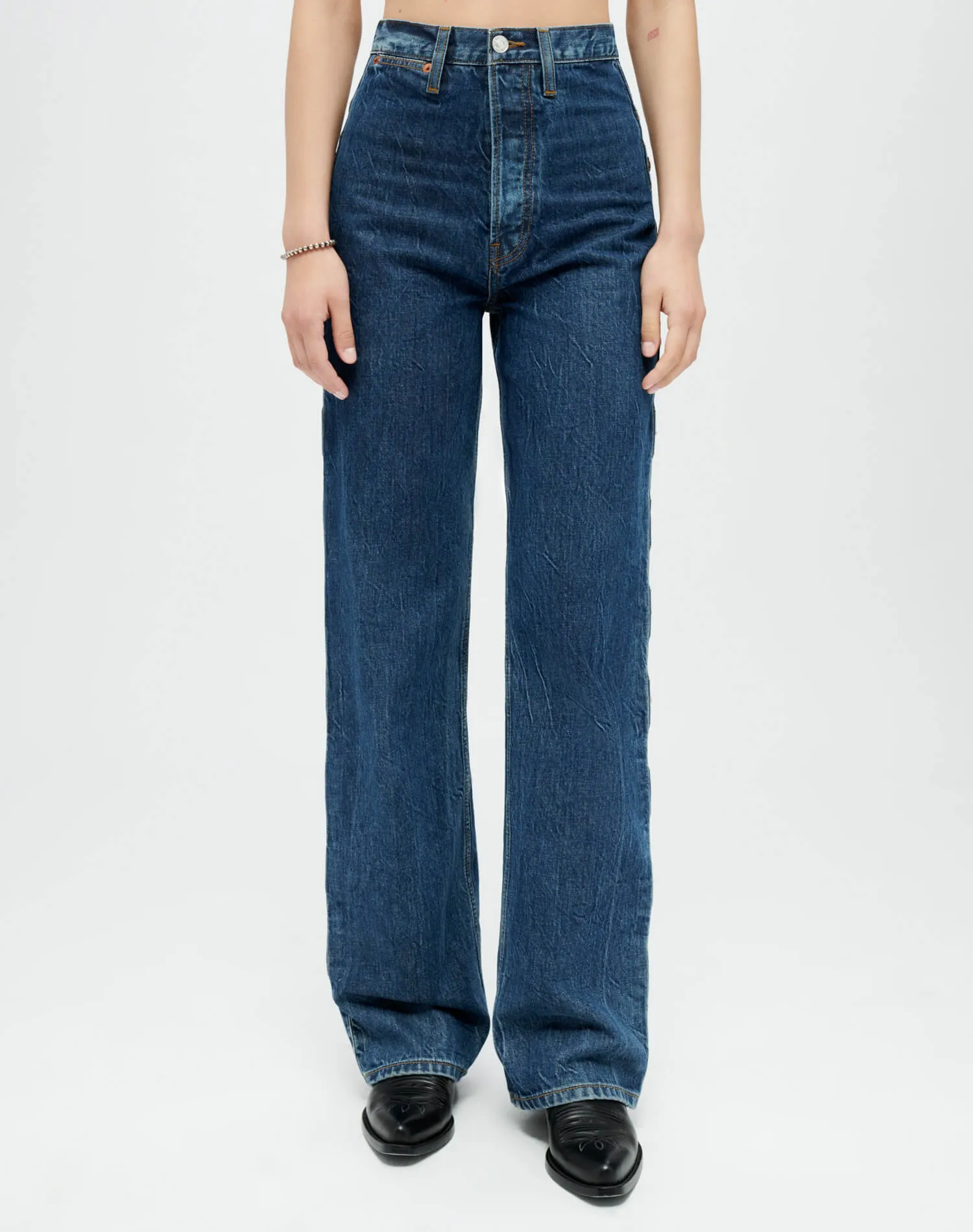 Western Loose Jean - Rustic Indigo